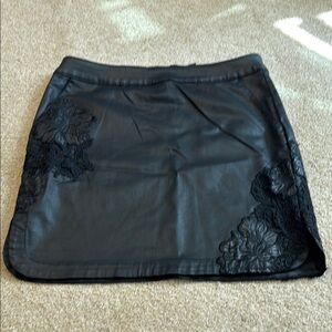 White House Black Market Black Coated Mini Skirt